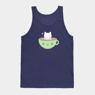 Cute Coffee Cat Tank Top